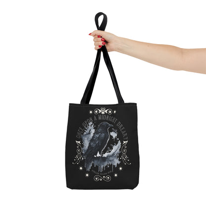 Edgar Allan Poe Tote Bag, The Raven Vintage Poetry Lover Shoulder Bag, Dark Academia, Literary, Bookish, Bookclub Gift, Fall Autumn Gift Bags Printify   