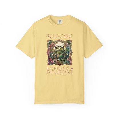 Frog Self-Care Is Toad-ally Important Unisex T-Shirt, Casual Wear, Highlander Fan Gift, T-Shirt Printify Butter S