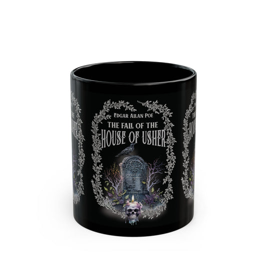 Edgar Allan Poe Coffee Mug, The Raven, The Fall Of The House of Usher Coffee, Tea Mug, Goth Haunting Horror Movie Books Gift Dark Academia, Mug Printify 11oz  