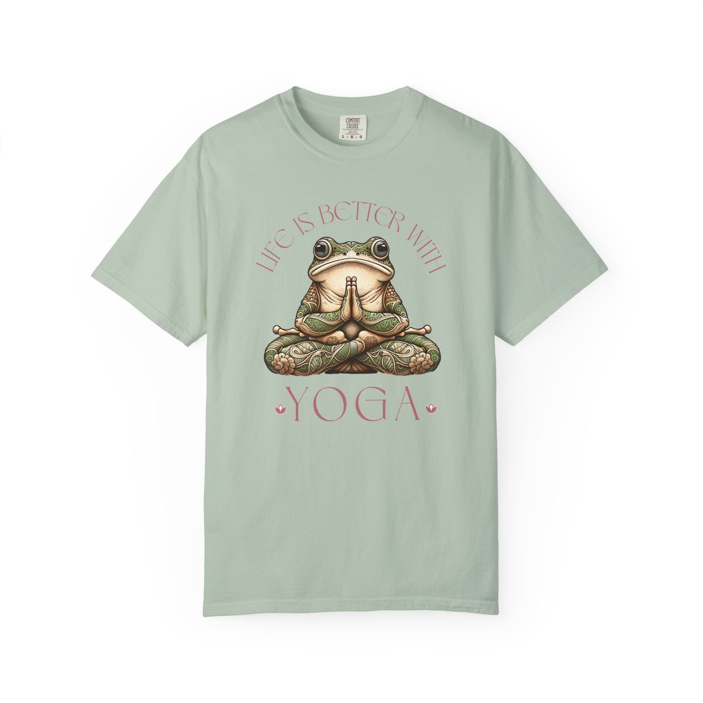 Pink Yoga Frog Life Is Better With Yoga Unisex T-Shirt, Casual Wear, Highlander Fan Gift, T-Shirt Printify Bay S