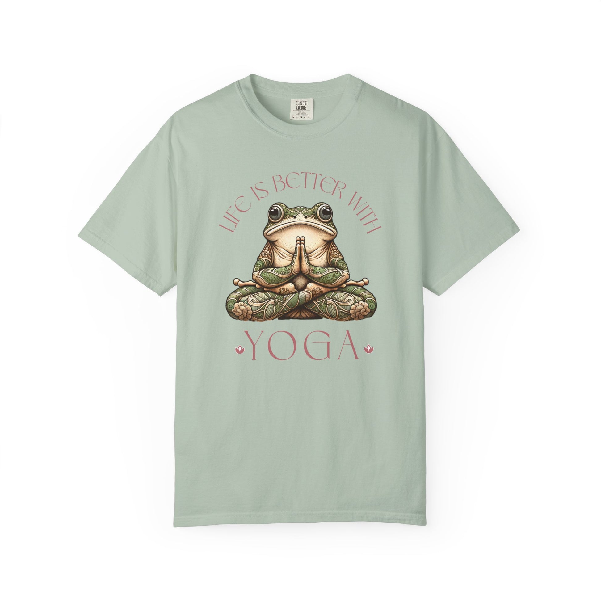 Pink Yoga Frog Life Is Better With Yoga Unisex T-Shirt, Casual Wear, Highlander Fan Gift, T-Shirt Printify Bay S