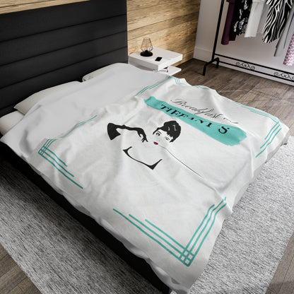 Breakfast at Tiffany's T & Co Throw Blanket, Soft Classic Audrey Hepburn, Book Lover Reading, Movie Watching Blanket, Truman Capote Fan Gift All Over Prints Printify   