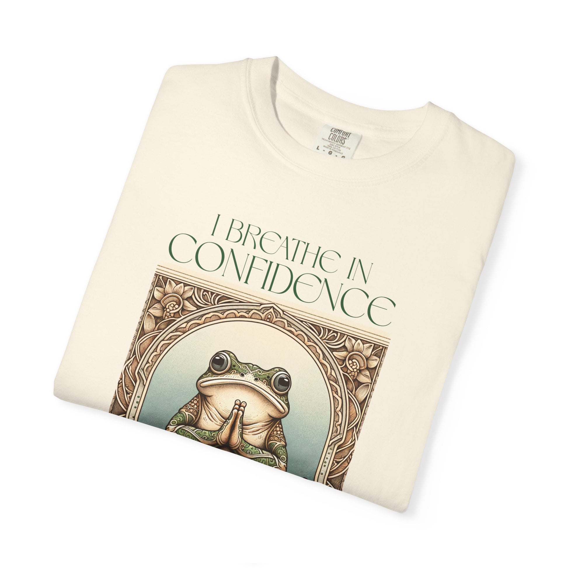 Green Yoga Frog Shirt I Breathe In Confidence And I Breathe Out Doubt Unisex T-Shirt, Casual Wear, Highlander Fan Gift, T-Shirt Printify
