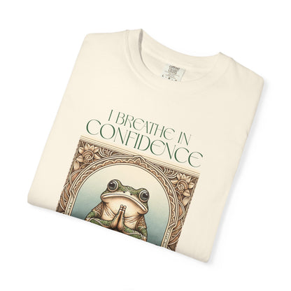 Green Yoga Frog Shirt I Breathe In Confidence And I Breathe Out Doubt Unisex T-Shirt, Casual Wear, Highlander Fan Gift, T-Shirt Printify