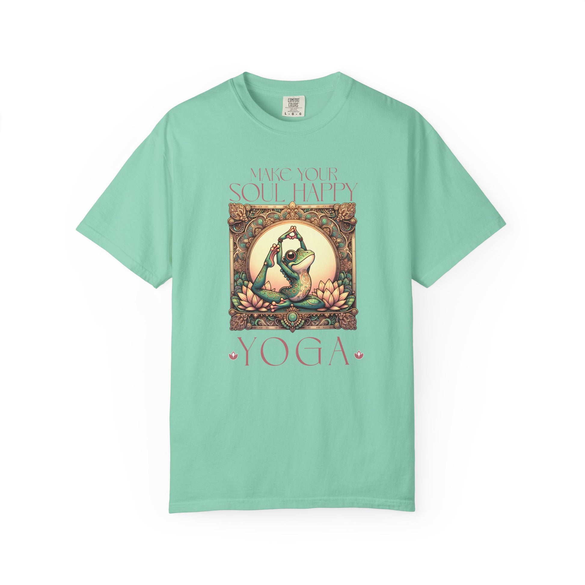 Yoga Frog Make Your Soul Happy Unisex T-Shirt, Casual Wear, Highlander Fan Gift, T-Shirt Printify Island Reef S