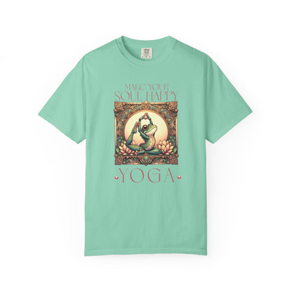 Yoga Frog Make Your Soul Happy Unisex T-Shirt, Casual Wear, Highlander Fan Gift, T-Shirt Printify Island Reef S