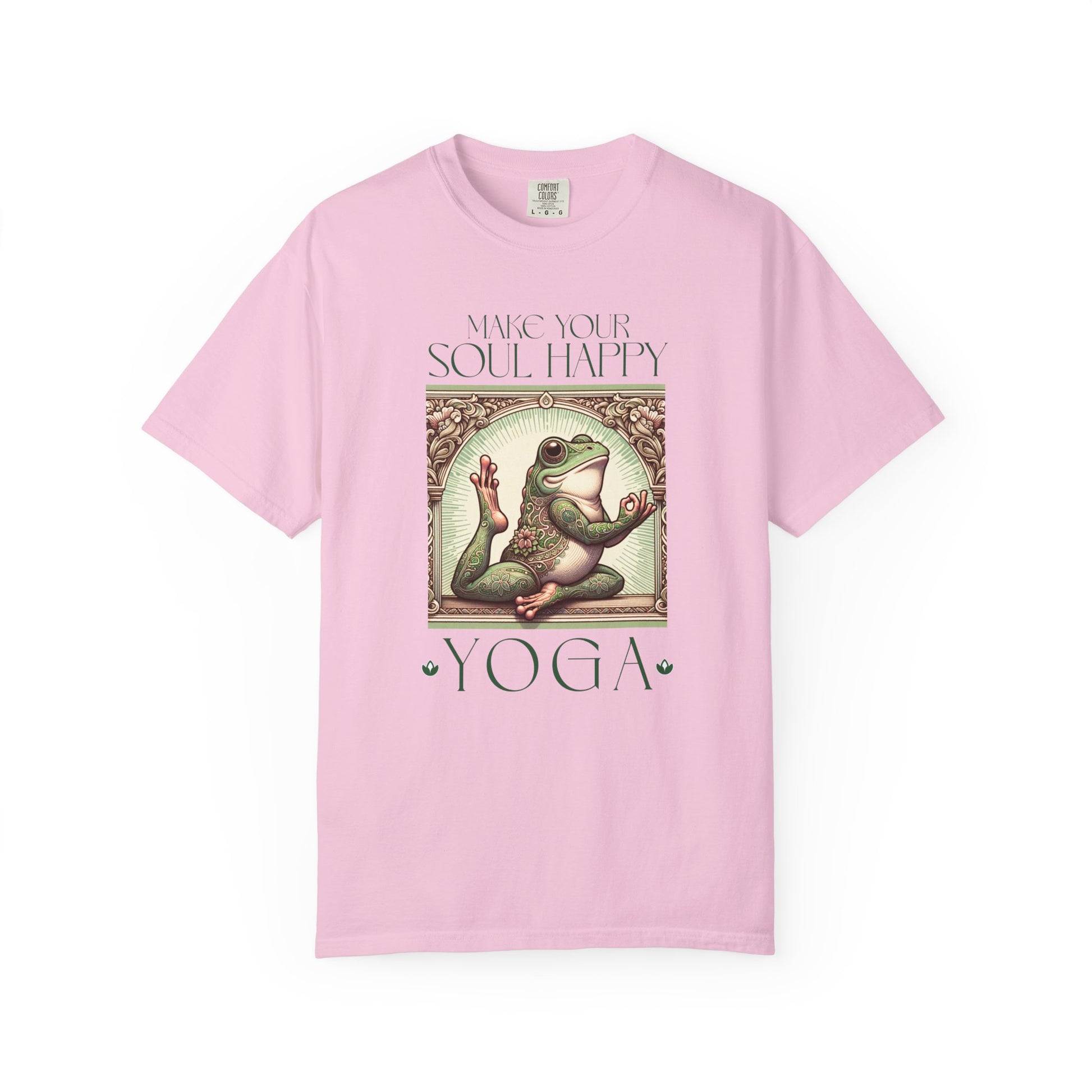 Green Yoga Frog Make Your Soul Happy Unisex T-Shirt, Casual Wear, Highlander Fan Gift, T-Shirt Printify Blossom S