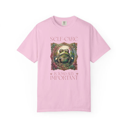 Frog Self-Care Is Toad-ally Important Unisex T-Shirt, Casual Wear, Highlander Fan Gift, T-Shirt Printify Blossom S