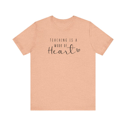 Cute Teacher TShirt Gift, Education Tee, Elementary School Teacher Appreciation, Funny Back To School Shirt, Teacher T-Shirt, Teacher Love T-Shirt Printify Heather Peach XS 