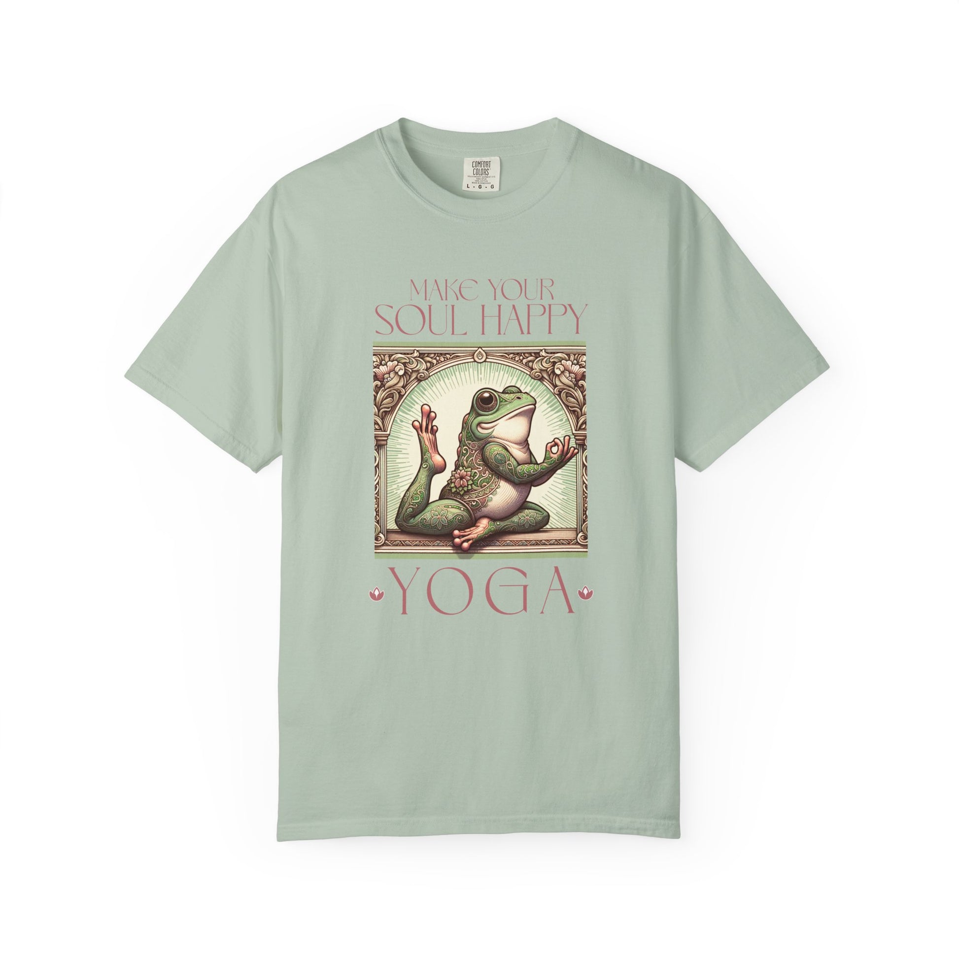 Yoga Frog Make Your Soul Happy Pink Unisex T-Shirt, Casual Wear, Highlander Fan Gift, Comfortable Graphic Tee T-Shirt Printify Bay S