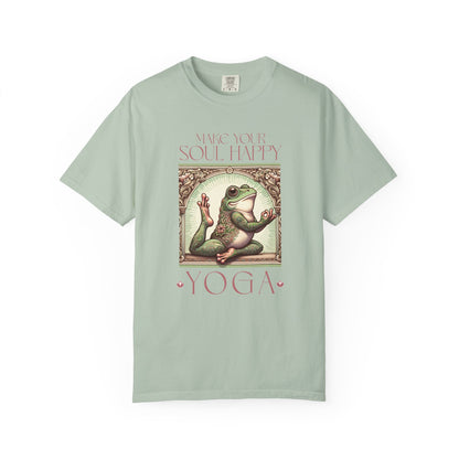 Yoga Frog Make Your Soul Happy Pink Unisex T-Shirt, Casual Wear, Highlander Fan Gift, Comfortable Graphic Tee T-Shirt Printify Bay S