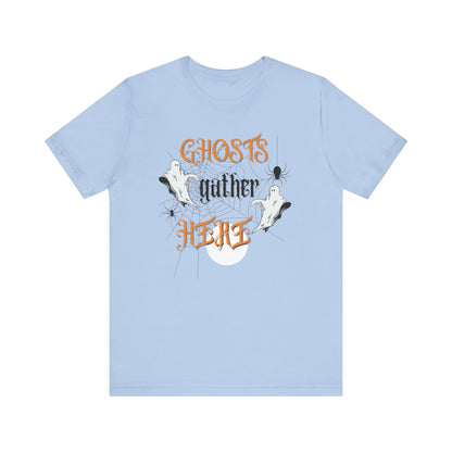 Halloween Ghosts and Spiders & TShirt, Spooky Season Tee,  Trick or Treating Shirt, Halloween Party T-Shirt, Creepy Autumn Style T Shirt T-Shirt Printify Baby Blue XS 