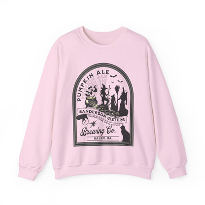 Halloween Sanderson Sisters Sweatshirt, Witchy Graphic Gift, Salem Witches Brewery, Fall Festival Party Shirt, Witch Trials Sweatshirt Sweatshirt Printify S Light Pink 