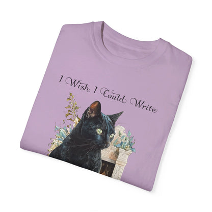 Edgar Allan Poe T-Shirt The Black Cat Nevermore The Raven Poe Fan Art Poetry Book Lover, Dark Cottagecore Macabre Gift, Light, Dark Academia T-Shirt Printify   