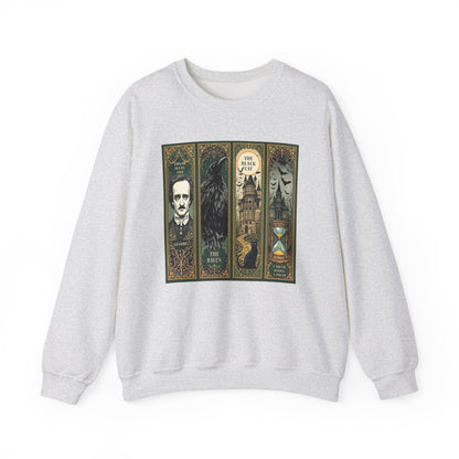 Edgar Allan Poe Sweatshirt The Raven Nevermore Gothic Horror Sweater Dark Academia Macabre Halloween Gift for Book Lovers Birthday Christmas Sweatshirt Printify Ash S