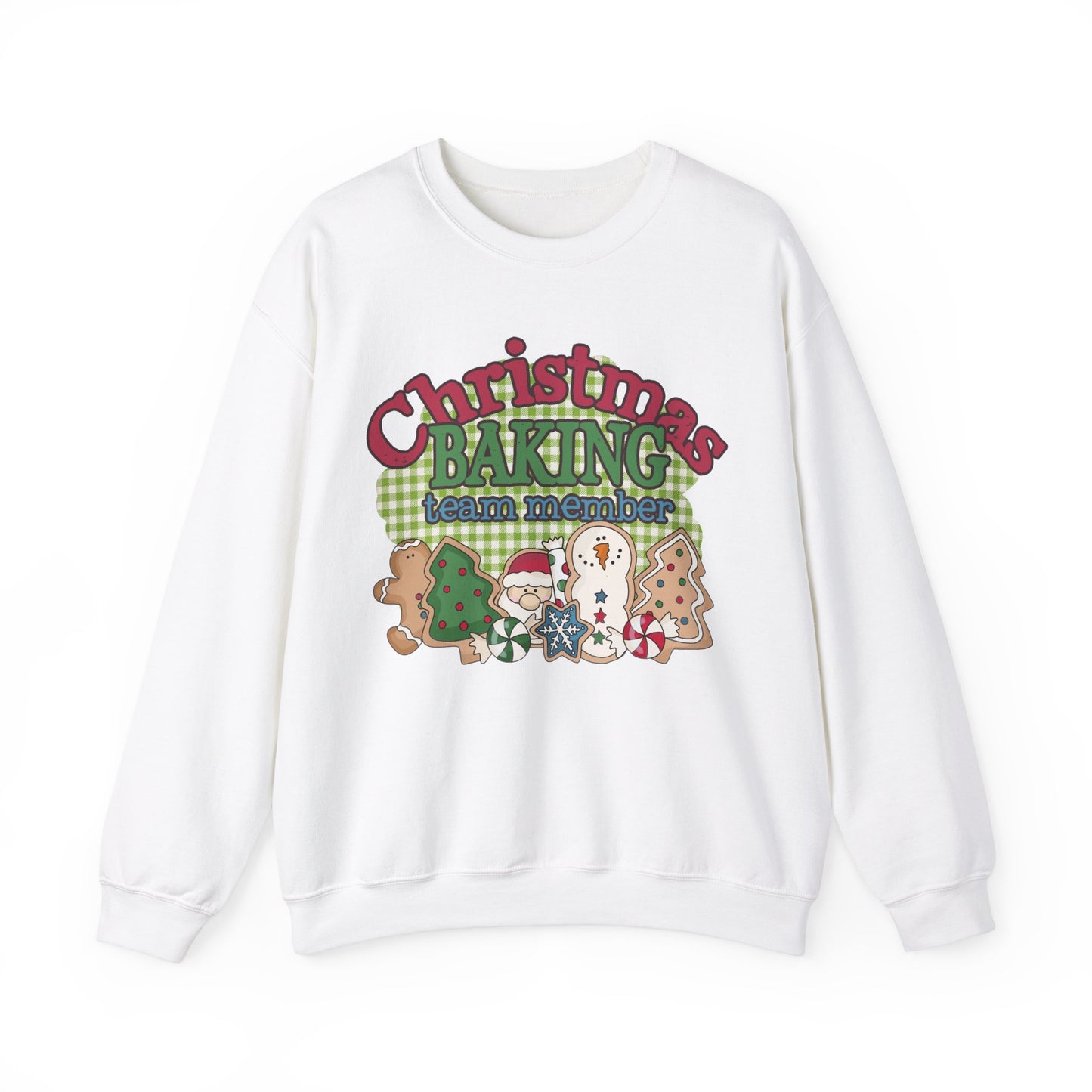 Christmas Baking Team Sweatshirt, Christmas Baking Crew Matching Sweater, Christmas Baking Women's Christmas Shirts, Christmas Cookie Crew Sweatshirt Printify S White 