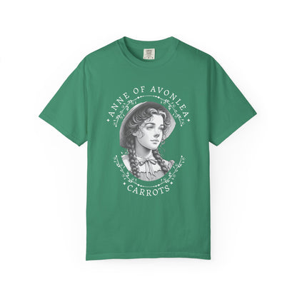 Vintage Anne of Avonlea T-Shirt, Anne of Green Gables Merch Literary Gift Book Lover Tee Anne With An E Carrots Design L.M. Montgomery Fan T-Shirt Printify Grass S