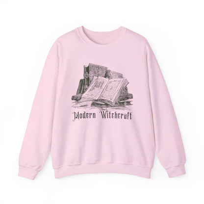 Halloween Vintage Witches Spell Books Sweatshirt, Spooky Season Sweater, Trick or Treating Shirt, Halloween Goth, Dark Academia Sweatshirt Sweatshirt Printify S Light Pink 