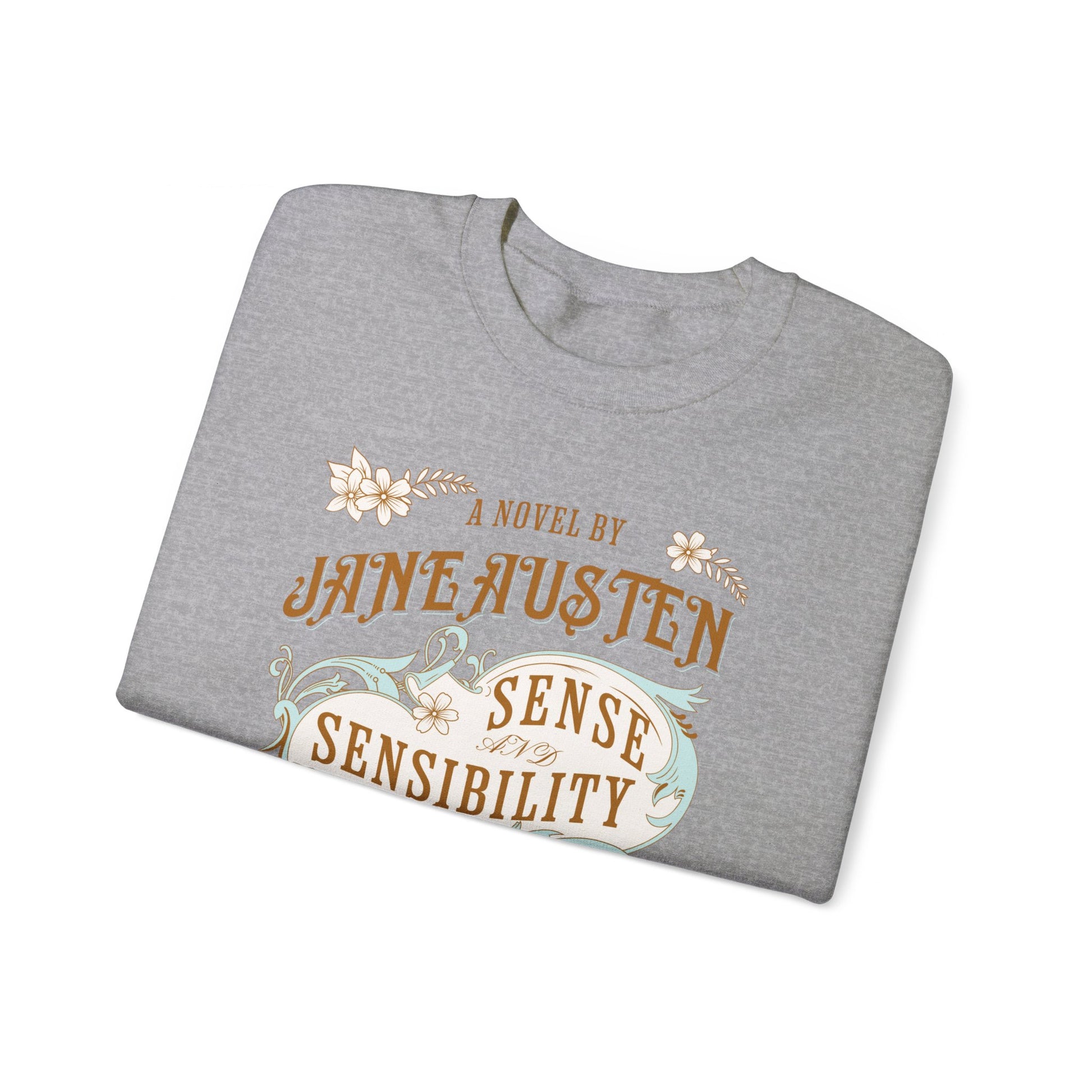 Jane Austen Sweatshirt, Sense & Sensibility Historical Romance Sweater, Bookish Literary Jane Austen Fan Art Gift, Gift for Her, Readers, Sweatshirt Printify   