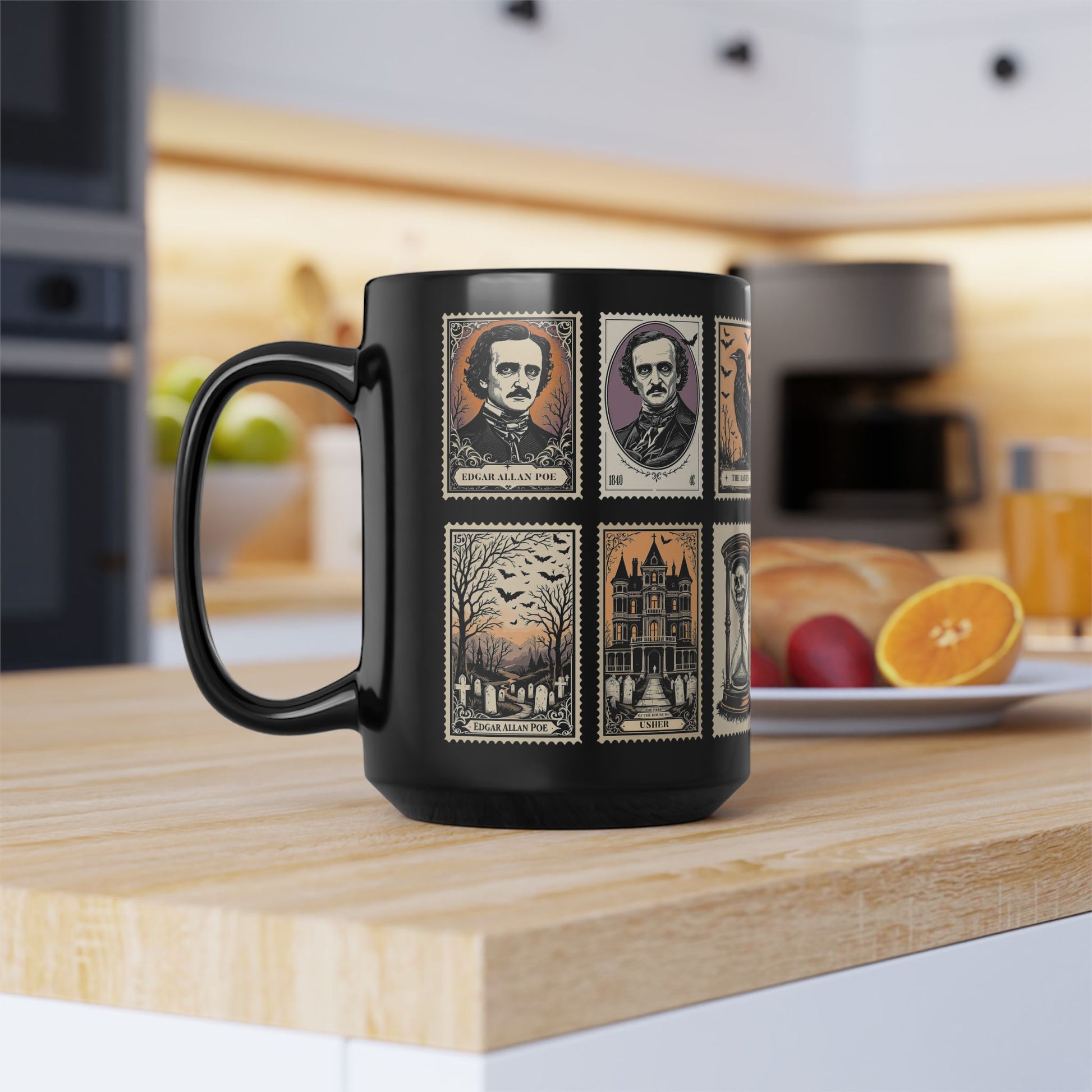 Edgar Allan Poe Mug Gothic Literary Gift For Book Lover Dark Academia Macabre Fall Coffee Cup Halloween Poetember Party Gift For Bookclub Mug Printify
