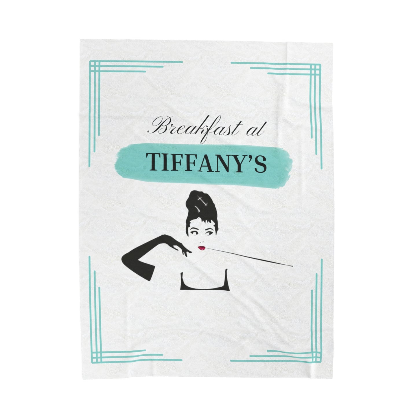 Breakfast at Tiffany's T & Co Throw Blanket, Soft Classic Audrey Hepburn, Book Lover Reading, Movie Watching Blanket, Truman Capote Fan Gift All Over Prints Printify 60" × 80"  