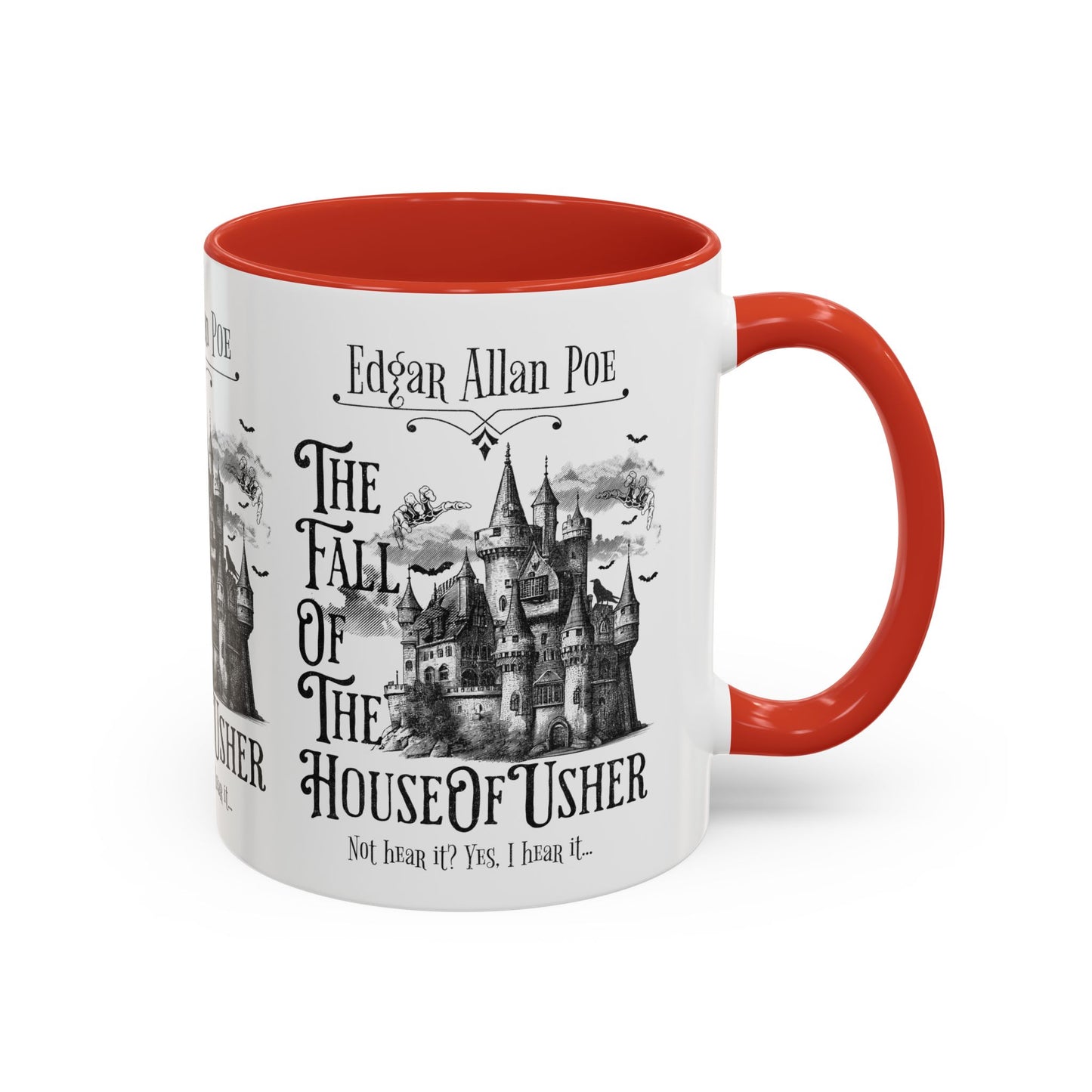 Edgar Allan Poe Coffee Mug,  Fall of the House of Usher, Spooky Halloween Coffee or Tea Mug, Haunting Horror Movie Gift for Halloween Mug Printify   