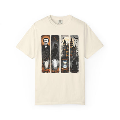 Edgar Allan Poe T-Shirt Gothic Graphic Tee The Raven Nevermore Quote Horror Literature Shirt Dark Academia Aesthetic Halloween Party Gift T-Shirt Printify Ivory S