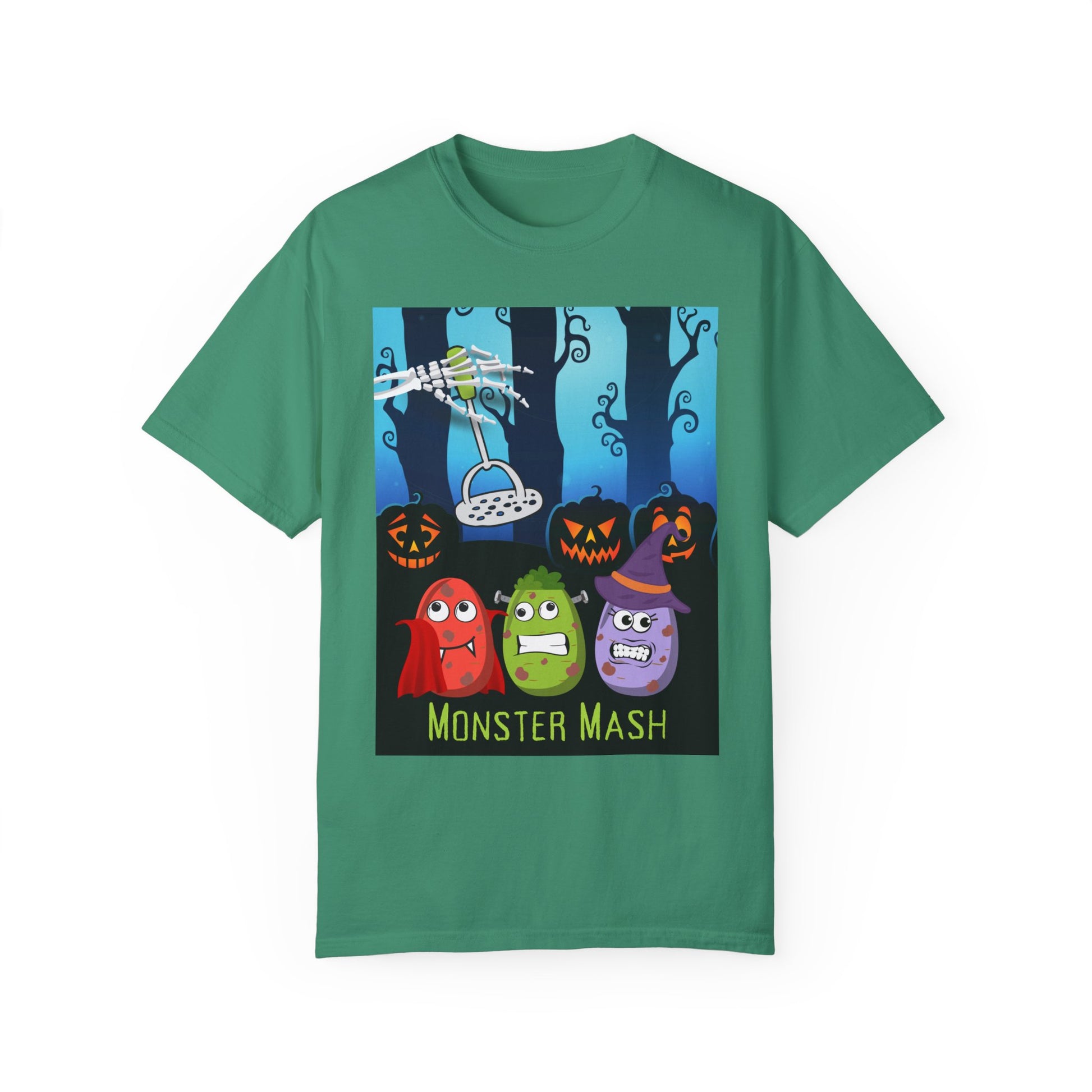 Funny Halloween Monster Mash Comfort Colors Tee, Spoof of the Retro Monster Mash Shirt, Cute Fall Autumn, Halloween T-Shirt, Gift for Friend T-Shirt Printify Grass S 