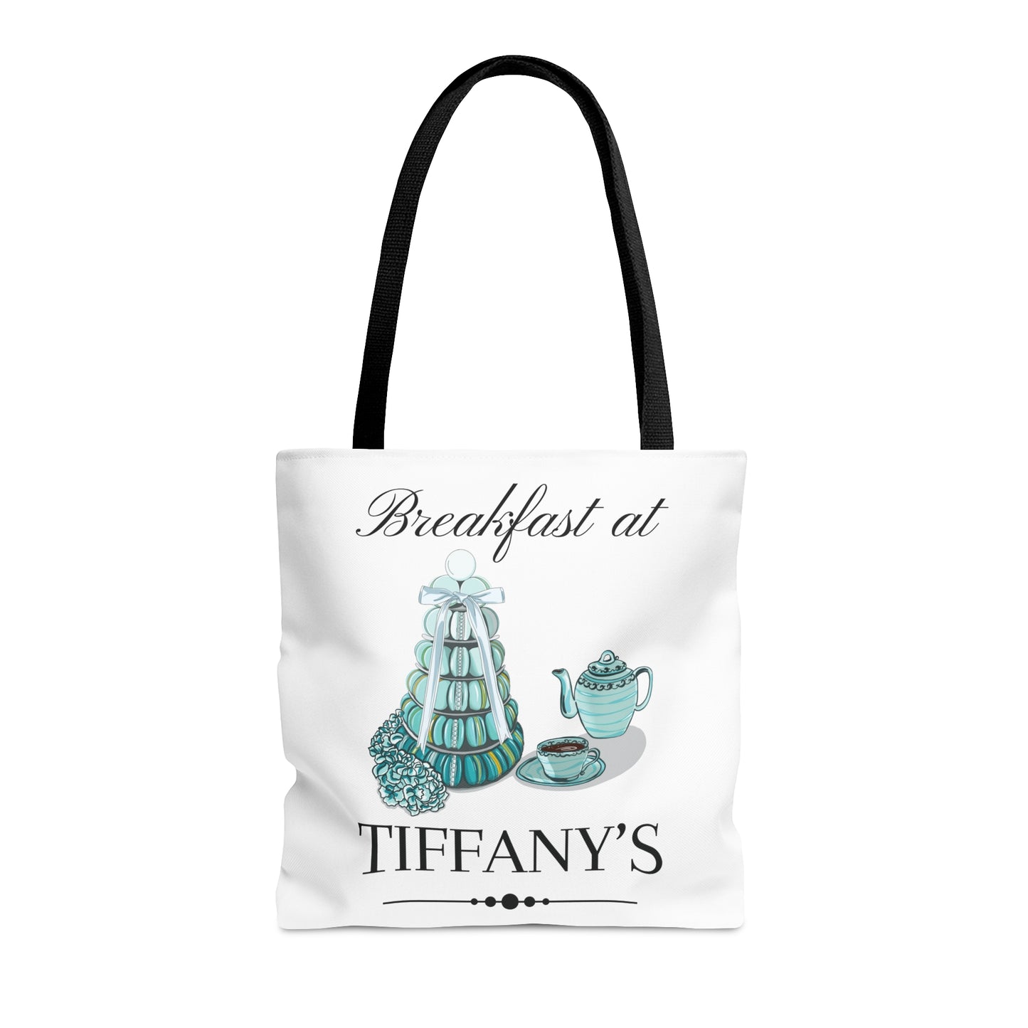 NEW Breakfast at Tiffany's Tote Bag, Classic Audrey Crew Girls Brunching Shopping Weekend Tote, Book, Library, Grocery, Vacation Travel Bag Bags Printify Medium  