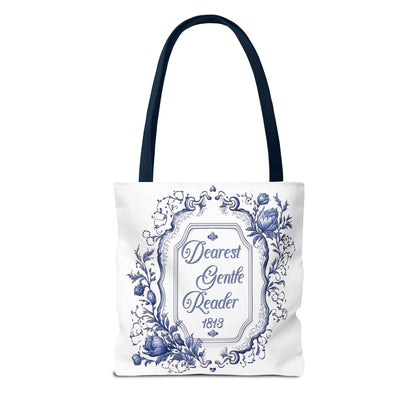 Dearest Gentle Reader Tote Bag Regency England Ton Society Papers Gift For Bridgeton Fan Historical Drama Romance Reader Gift Bookclub Gift Bags Printify   