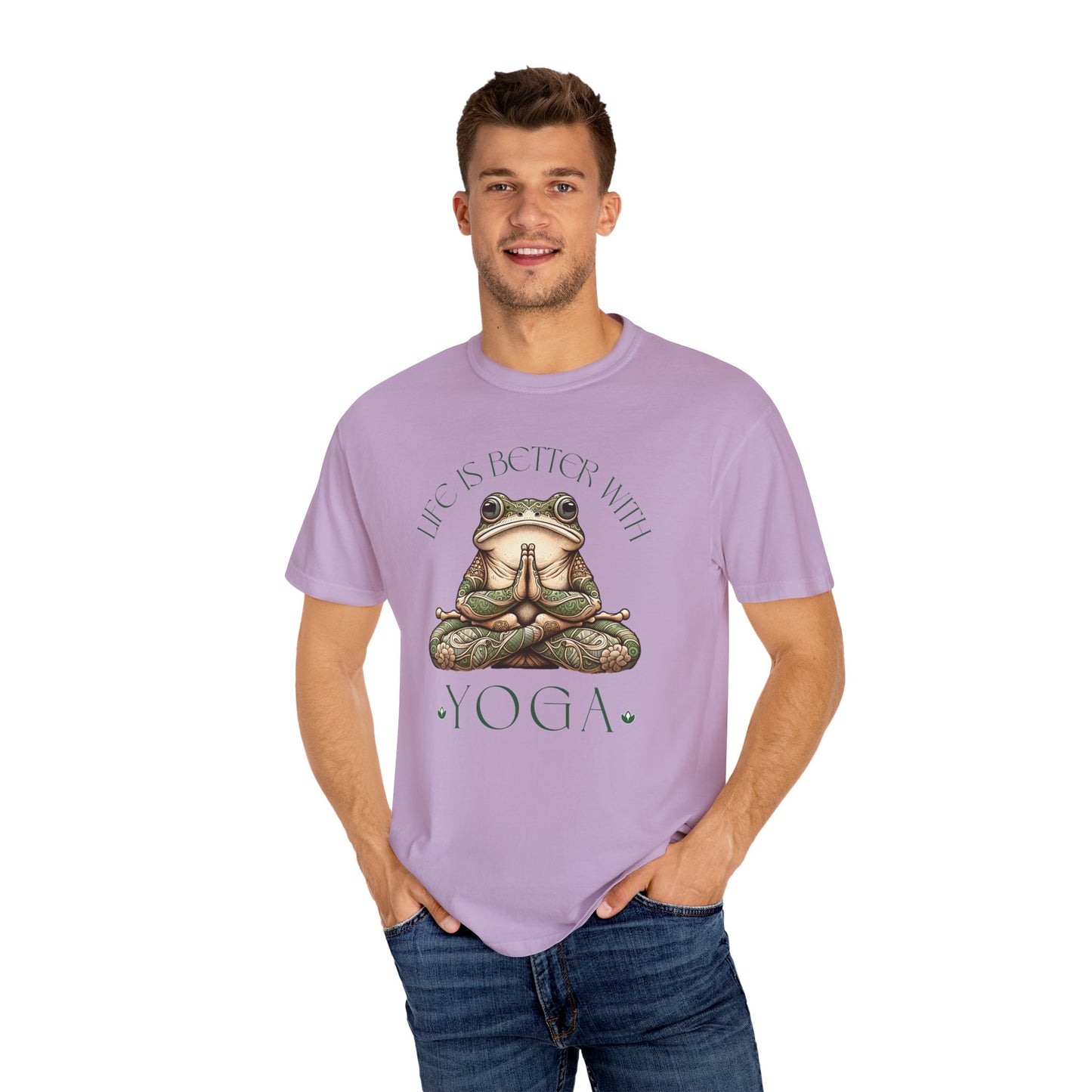 Green Yoga Frog Life Is Better With Yoga Unisex T-Shirt, Casual Wear, Highlander Fan Gift,