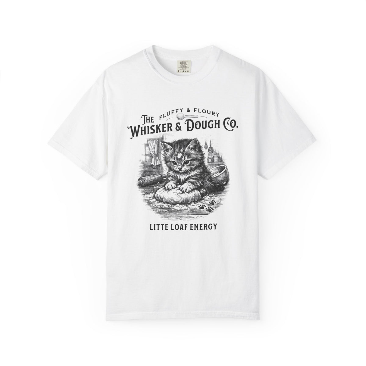 Whisker & Dough Co. Cat Illustration T-shirt | Little Loaf Energy