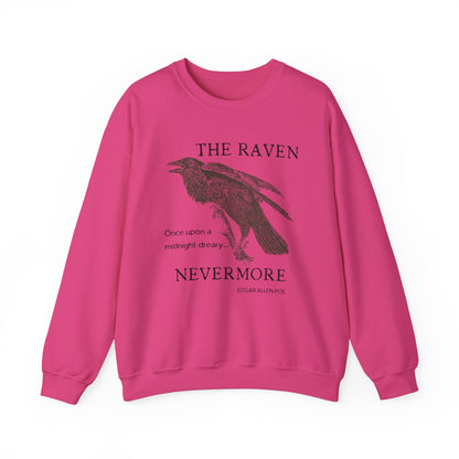 Halloween Vintage The Raven Sweatshirt, Spooky Season Sweater, Trick or Treating Shirt, Halloween Party, Edgar Allen Poe, Nevermore, Gothic Sweatshirt Printify S Heliconia 