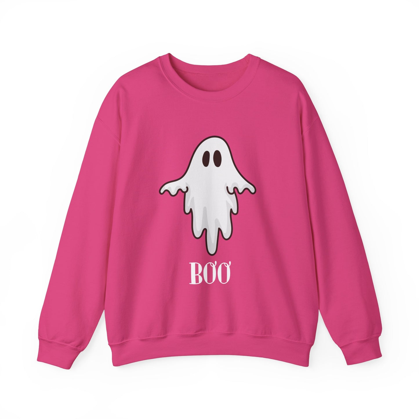 Halloween Ghost Sweatshirt, Cute Ghost Shirt, Spooky Season Sweater, Halloween Party, Autumn or Fall Style Top, Trick or Treating Style, Sweatshirt Printify S Heliconia 