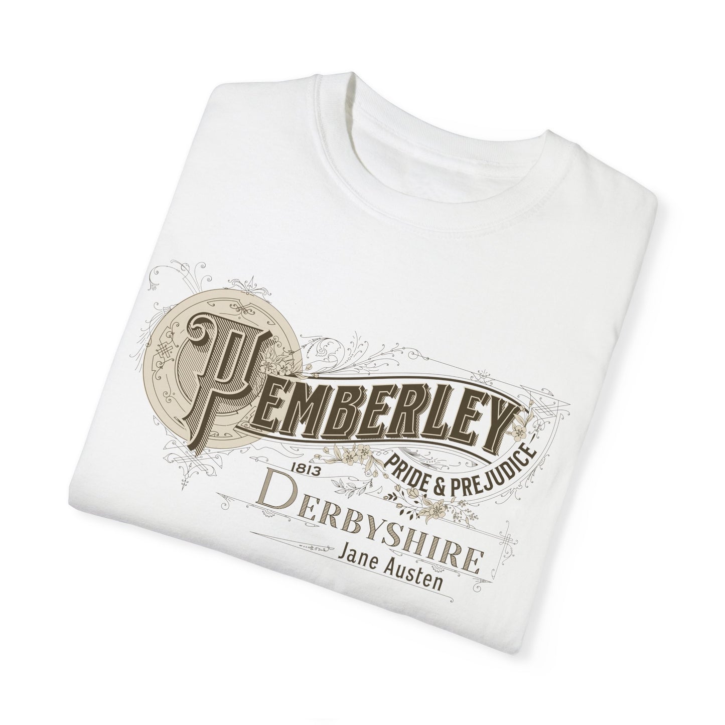 Pemberley TShirt Jane Austen Shirt Pride And Prejudice Gift For Jane Austen Fan Bookish Bookclub Gift Pemberly Derbyshire Fitzwilliam Darcy T-Shirt Printify   