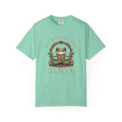 Yoga Frog Life Is Better With Yoga Unisex T-Shirt, Casual Wear, Highlander Fan Gift, T-Shirt Printify Island Reef S