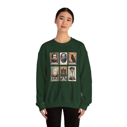 Edgar Allan Poe Sweatshirt The Raven Nevermore Gothic Horror Sweater Dark Academia Macabre Halloween Gift for Book Lovers Birthday Christmas