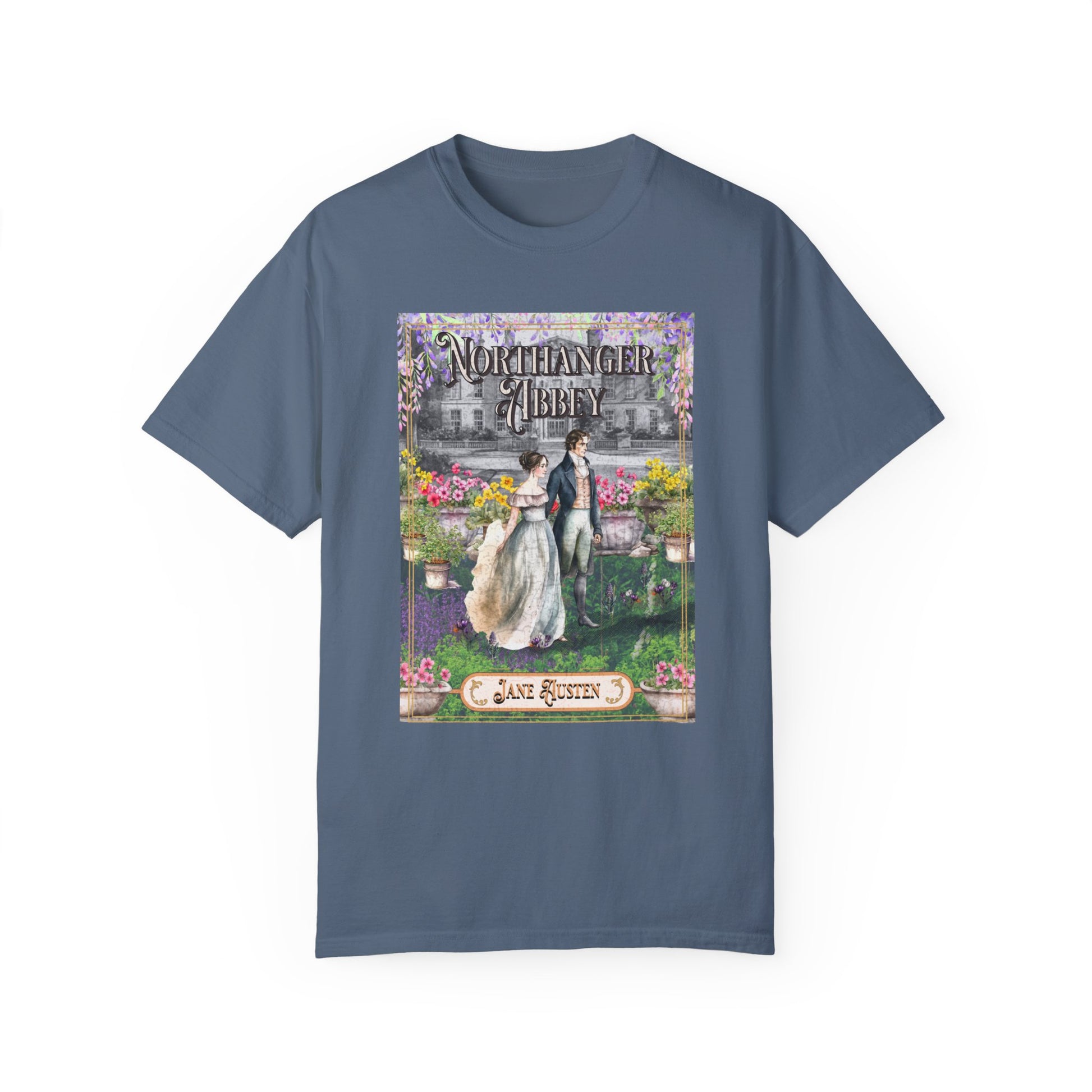 Jane Austen Comfort Colors TShirt, Northanger Abbey Historical Romance, Bookish Literary Jane Austen Fan Art Gift, Gift for Her Bookclub Tee T-Shirt Printify Blue Jean S 