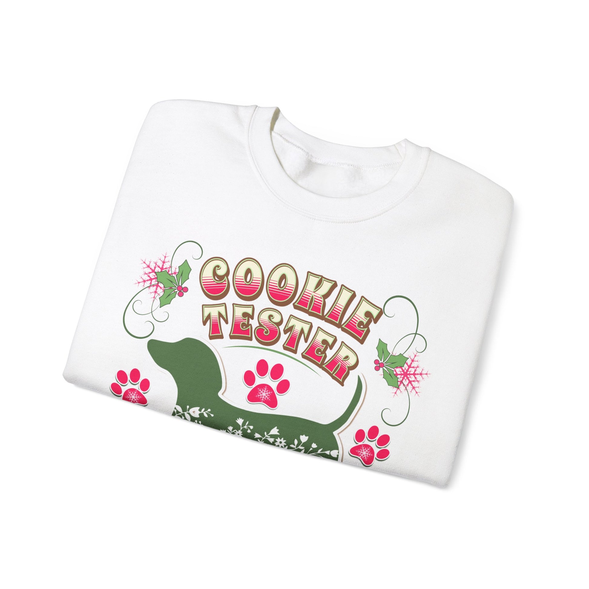 Christmas Dachshund Lover Baking Sweatshirt, Doxie Cookie Tester XMas T-Shirt, Dog Lover Shirt, Matching Family Christmas Cookie Baking Gift Sweatshirt Printify   