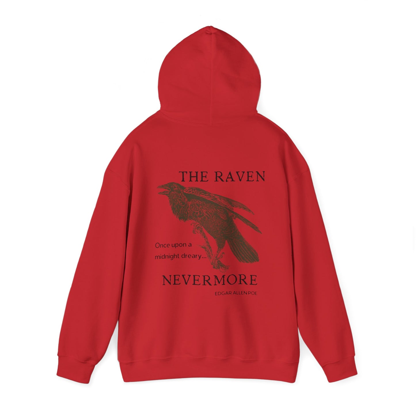 Halloween Vintage The Raven Hoodie, Spooky Season Sweater, Trick or Treating Shirt, Halloween Party Top, Edgar Allen Poe, Nevermore, Gothic Hoodie Printify   