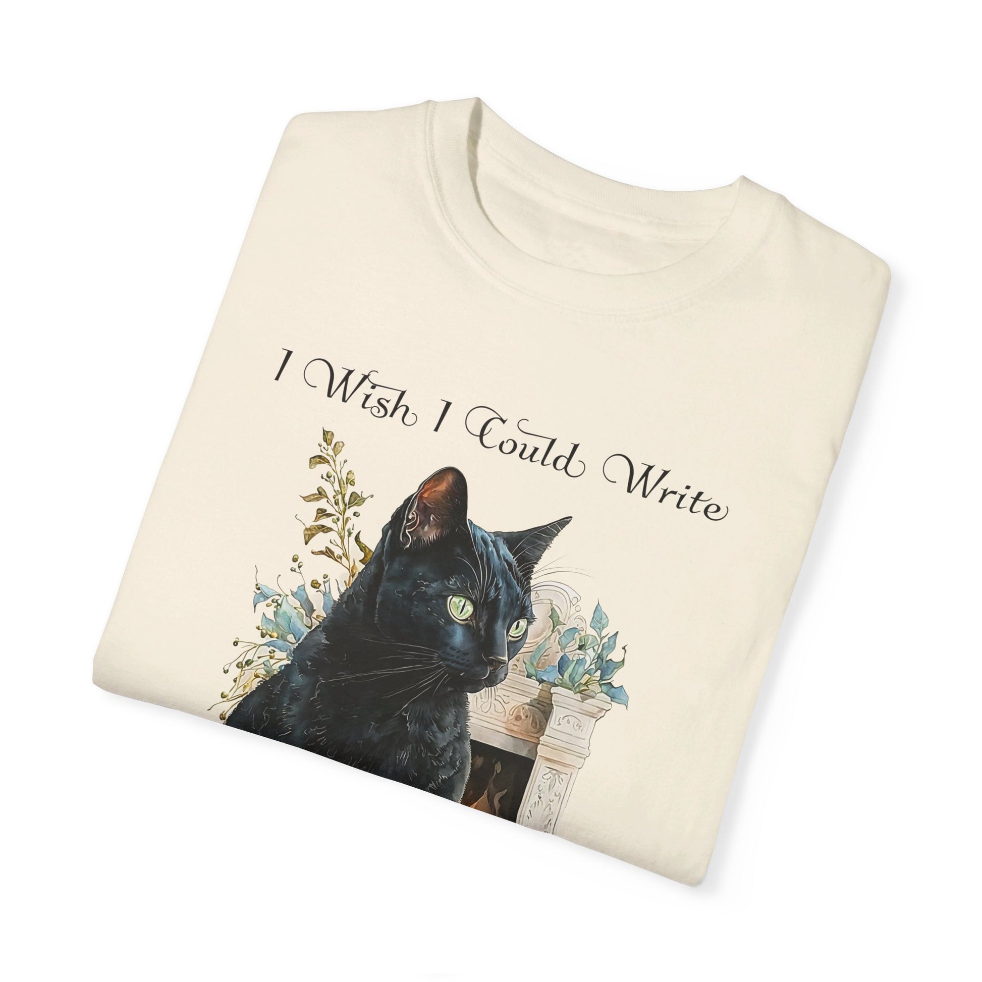Edgar Allan Poe T-Shirt The Black Cat Nevermore The Raven Poe Fan Art Poetry Book Lover, Dark Cottagecore Macabre Gift, Light, Dark Academia T-Shirt Printify   