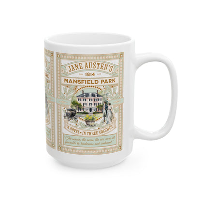 Jane Austen Coffee Mug Mansfield Park Historical Romance Reader Gift Bookish Literary Light Academia Gift for Her Bookclub Gift For Her BFF Mug Printify   