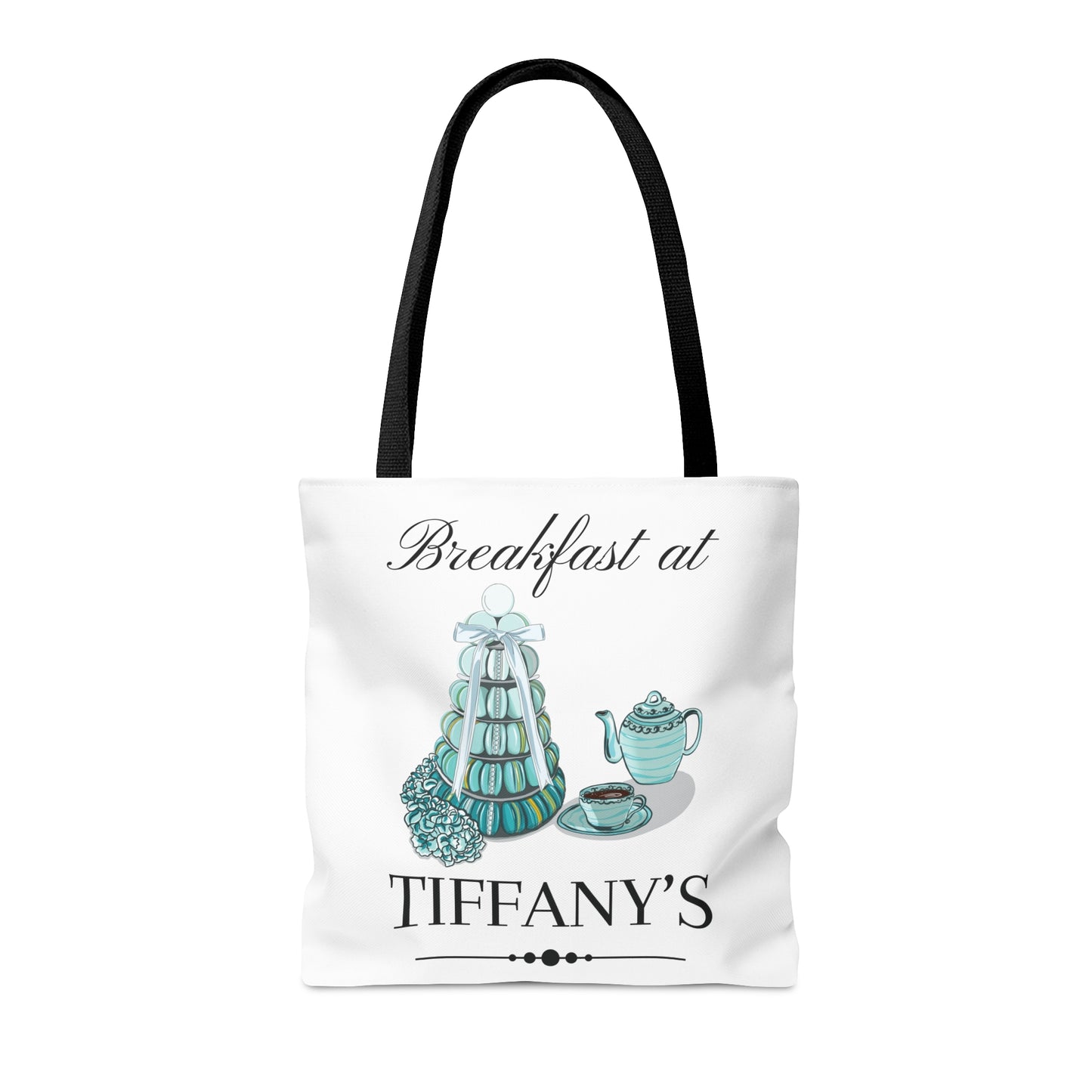 NEW Breakfast at Tiffany's Tote Bag, Classic Audrey Crew Girls Brunching Shopping Weekend Tote, Book, Library, Grocery, Vacation Travel Bag Bags Printify   