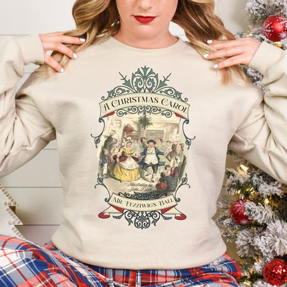 A Christmas Carol Shirt, Vintage Charles Dickens Victorian, Scrooge Fezziwig's Ball, Holiday Tradition X-Mas Movie Sweater Bookish Christmas Sweatshirt Printify   