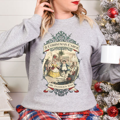 A Christmas Carol Shirt, Vintage Charles Dickens Victorian, Scrooge Fezziwig's Ball, Holiday Tradition X-Mas Movie Sweater Bookish Christmas Sweatshirt Printify   