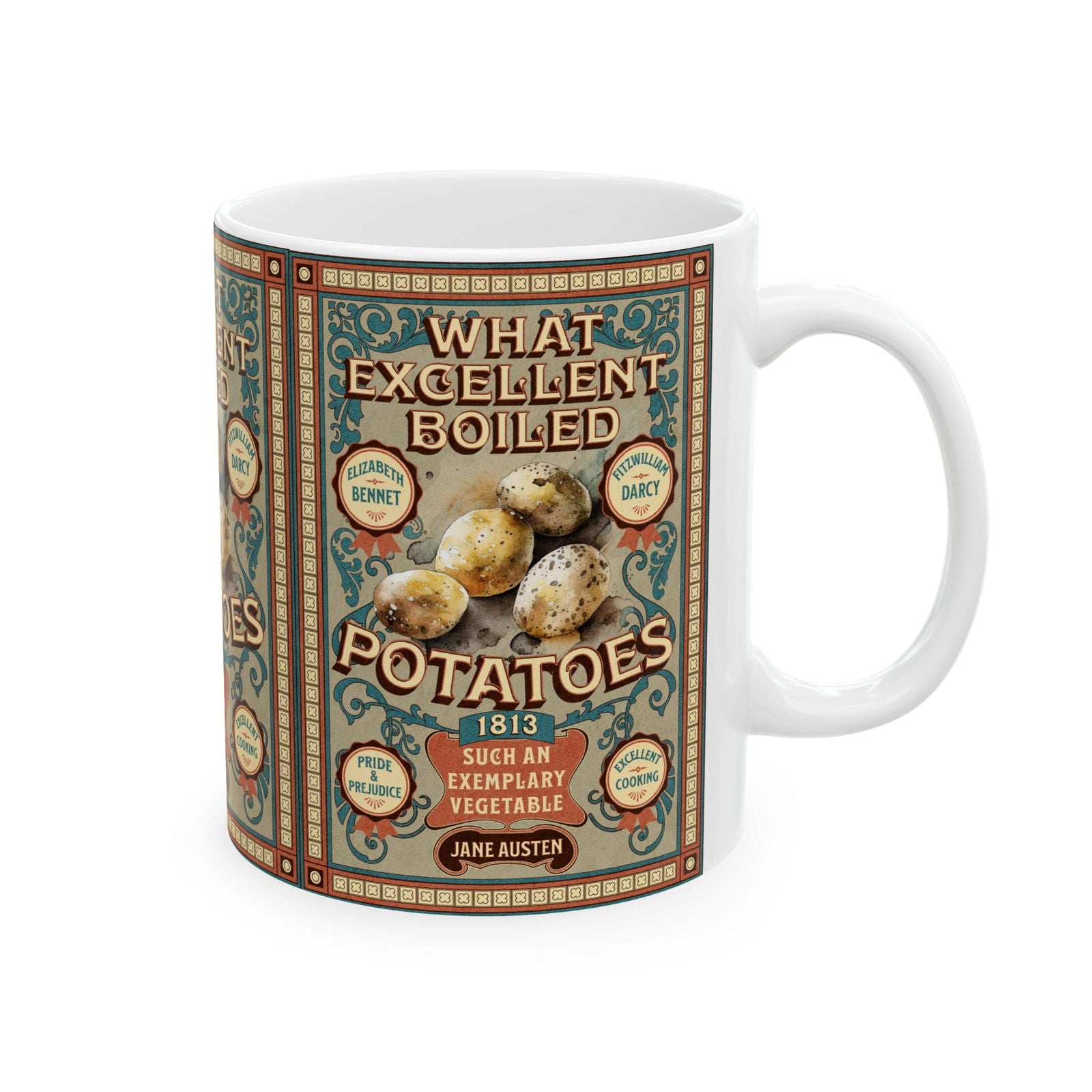 Boiled Potatoes Coffee Mug Funny Pride And Prejudice Gift Mr Collins Bookish Literary Gift For Jane Austen Gift Darcy Elizabeth Bennet Gift Mug Printify   