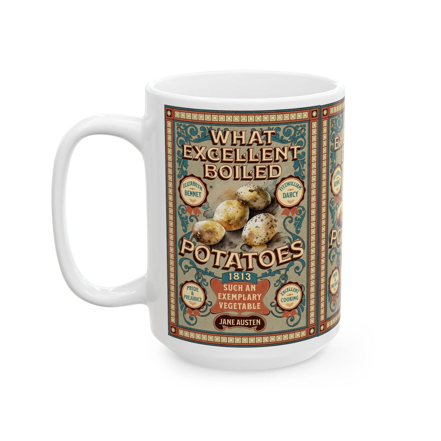 Boiled Potatoes Coffee Mug Funny Pride And Prejudice Gift Mr Collins Bookish Literary Gift For Jane Austen Gift Darcy Elizabeth Bennet Gift Mug Printify   