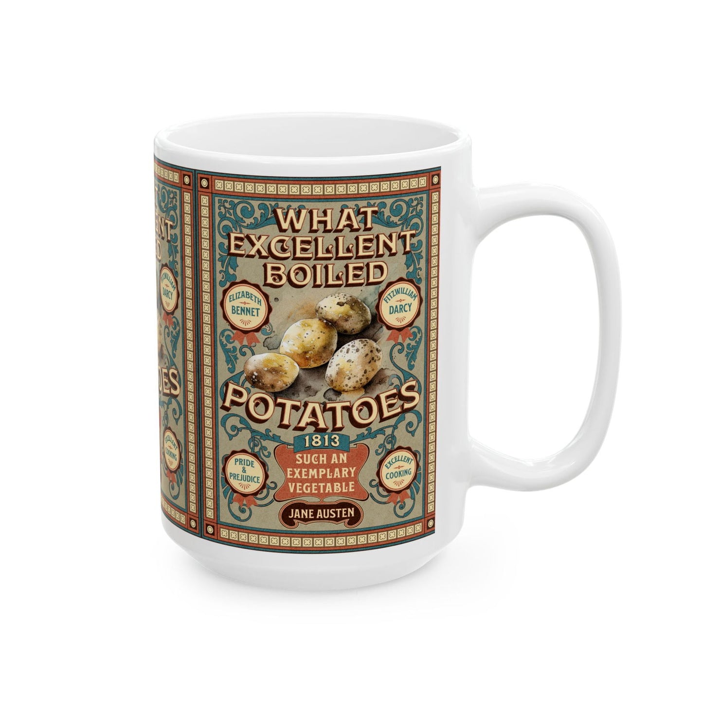 Boiled Potatoes Coffee Mug Funny Pride And Prejudice Gift Mr Collins Bookish Literary Gift For Jane Austen Gift Darcy Elizabeth Bennet Gift Mug Printify   