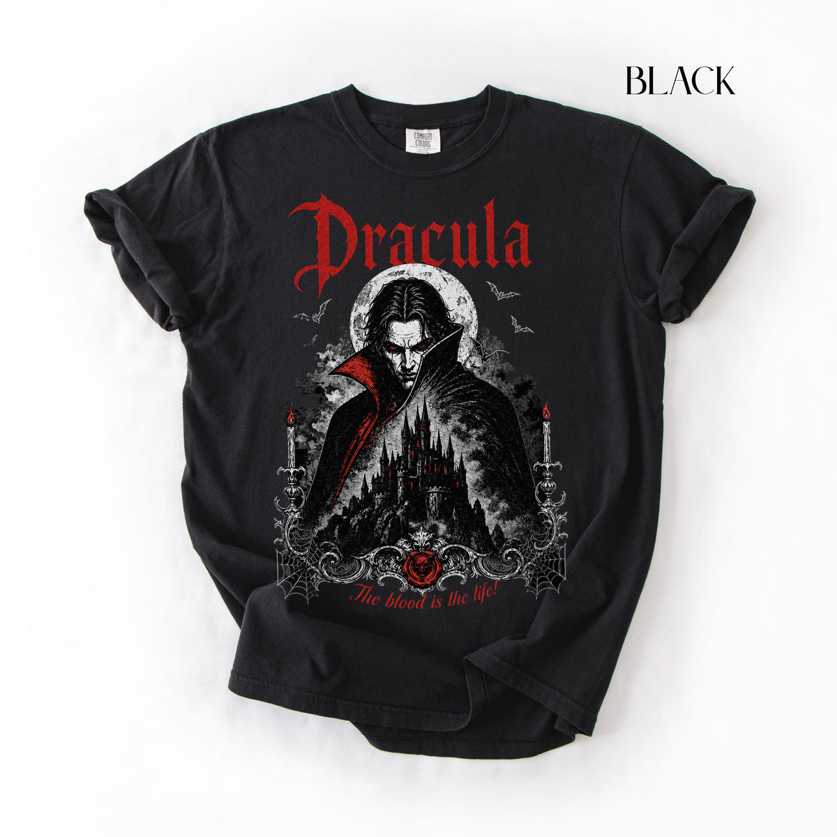 Dracula TShirt, Bram Stoker Fan, Horror Sweatshirt, Gothic Vampire Jumper, Halloween Tee, Spooky Season Fall Monster T-Shirt, Unisex Shirt