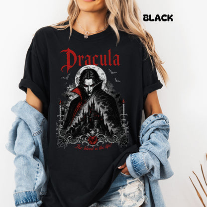 Dracula TShirt, Bram Stoker Fan, Horror Sweatshirt, Gothic Vampire Jumper, Halloween Tee, Spooky Season Fall Monster T-Shirt, Unisex Shirt